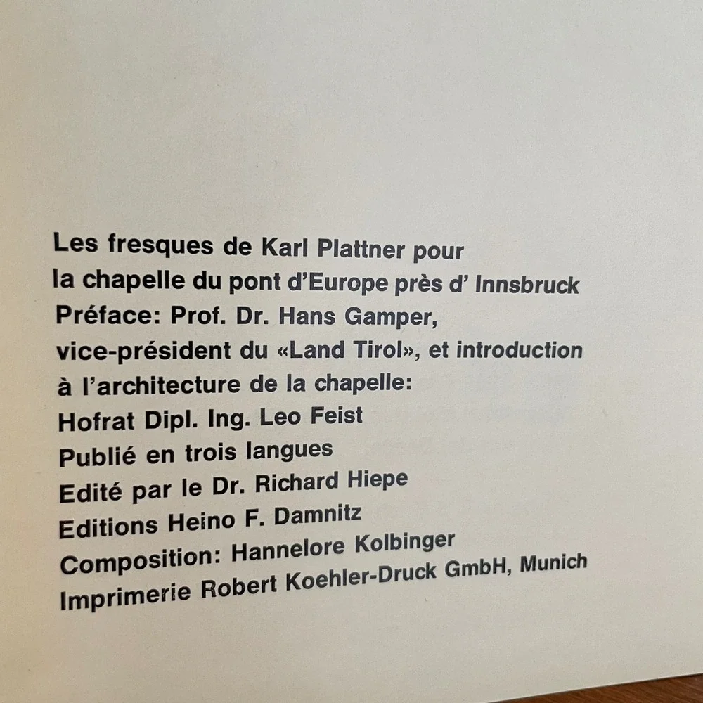 Die Fresken der Europakapelle Hardcover Book Art Karl‎ Plattner